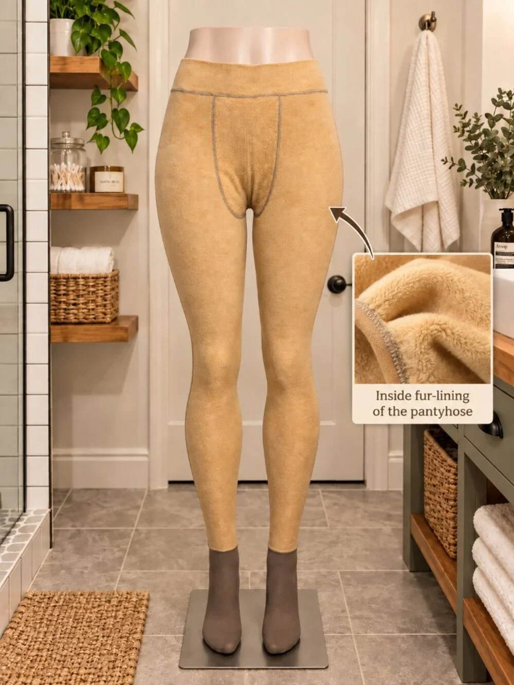 2 Pair Women’s Fleece-Lined Footed Tights Winter Pantyhose -Size Small/Med